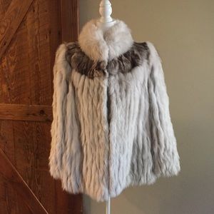 Genuine Natural Blue Fox Fur Coat Jacket